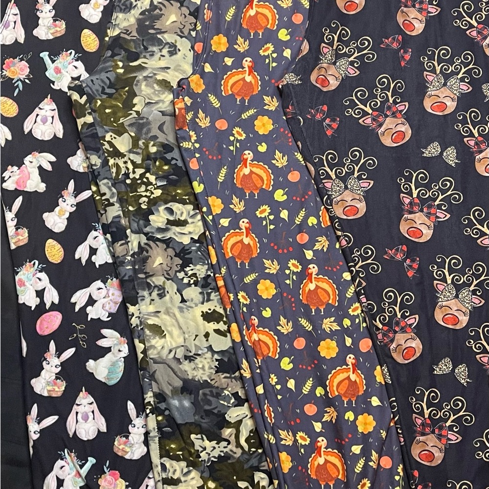 Festive Animal Print Leggings - Multicolor